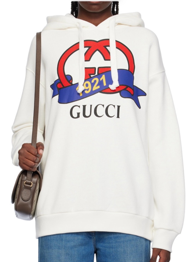 Gucci White Interlocking G 1921 Hoodie Nwt M